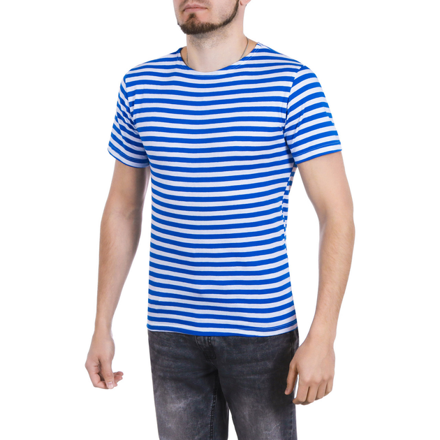 Тельняшка-футболка вязаная (голубая полоса, десантная) 54 - изображение 1
