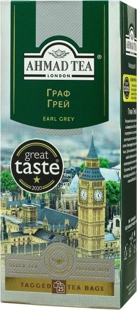Чай пакетований Ahmad Tea Граф Грей 25 шт х 2 г - Фото 1 Чай пакетований Ahmad Tea Граф Грей 25 шт х 2 г - зображення 1