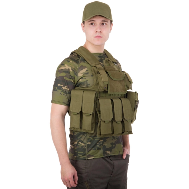 Разгрузочный жилет универсальный на 6 карманов Military Rangers ZK-5517 Цвет: Оливковый - изображение 1