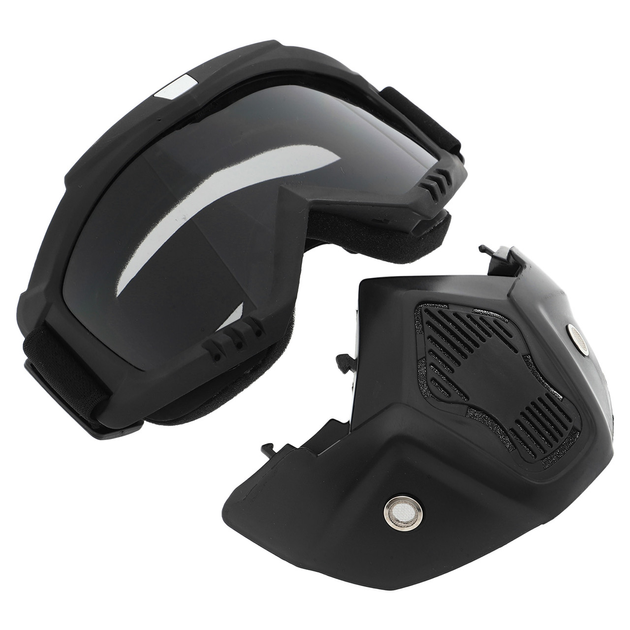 Тактическая защитная маска-трансформер SP-Sport M-8583 черный серые линзы - изображение 1