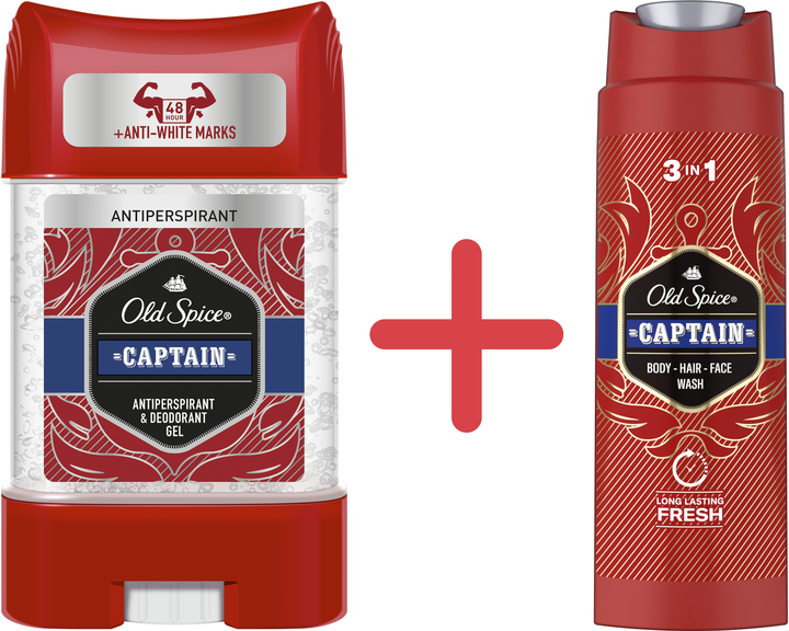 Гель для душа Old Spice Captain 3-в-1 250 мл + Гелевый дезодорант ...