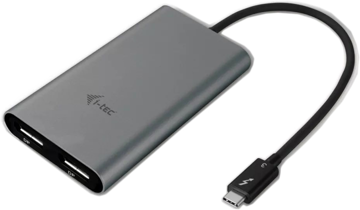 Adapter i-Tec Thunderbolt3 - port wideo Thunderbolt3 z dwoma wyświetlaczami (TB3DUAL4KDP) - obraz 1