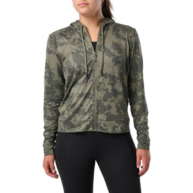 Реглан з капюшоном жіночий 5.11 Tactical PT-R Emily Full Zip Ranger Green Camo L - изображение 1