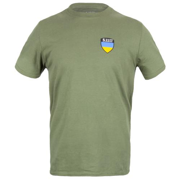 Футболка з малюнком 5.11 Tactical Shield Ukraine Лімітована Серія Military Green S - изображение 2