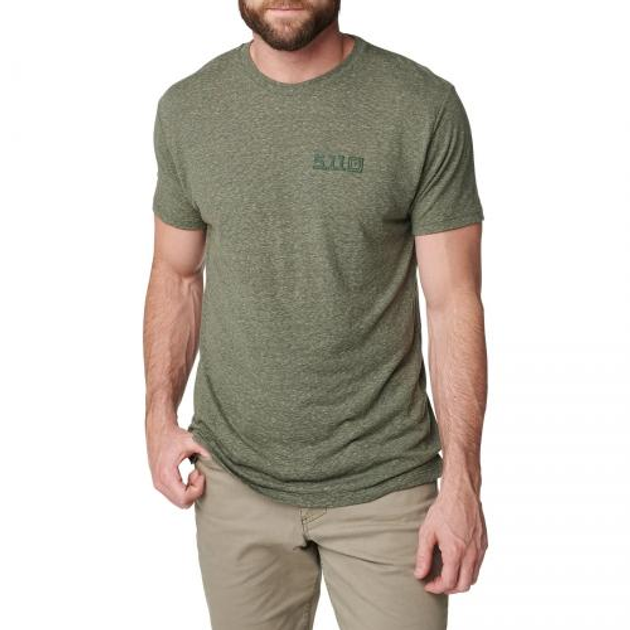 Футболка з малюнком 5.11 Tactical Triblend Legacy Short Sleeve Tee Military Green Heather S - зображення 1