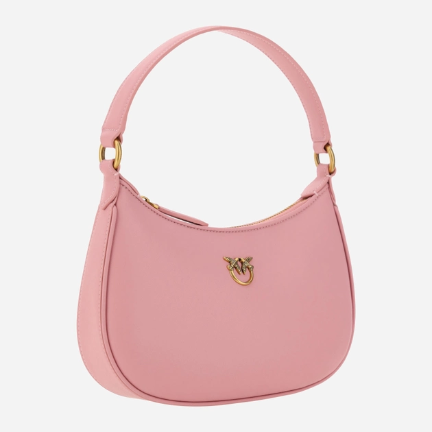 Сумка багет жіноча шкіряна Pinko Half Moon Handbag 101523A0F1 Ніжно-рожева (8057769071484) - зображення 2