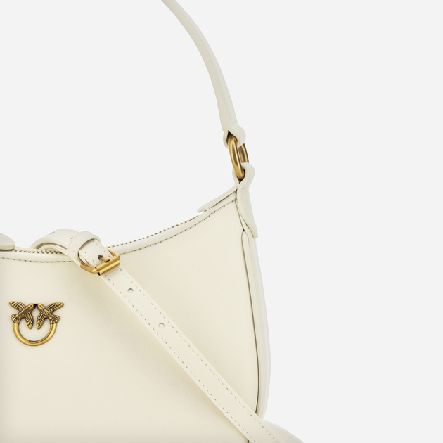 Torebka bagietka damska skórzana Pinko Half Moon Handbag 101523A0F1 Biała (8057769106780) - obraz 3