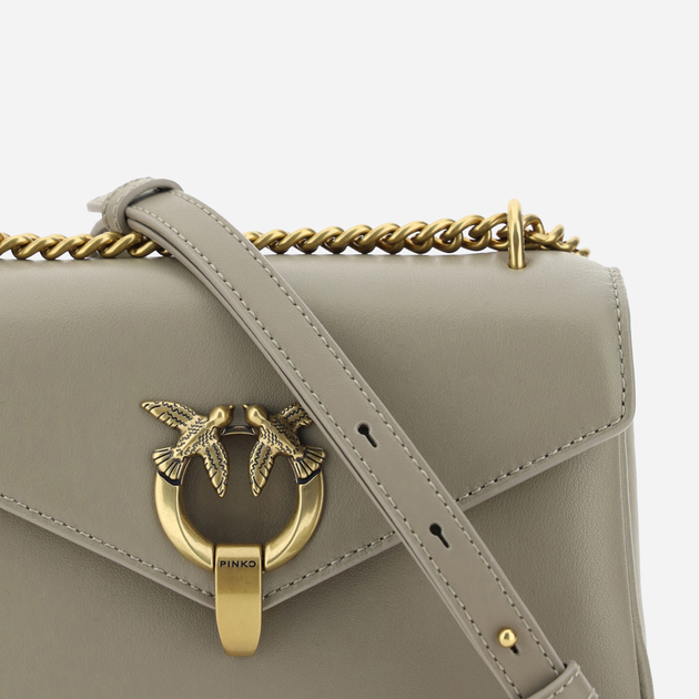 Torebka crossbody damska ze skóry naturalnej Pinko Mini Love Shoulder Bag 101749A0QO Beżowa (8057769075406) - obraz 3