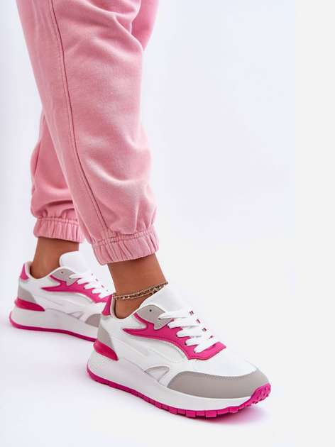 Sneakersy damskie na wysokiej platformie do kostki Henley 38 Biały/Różowy (5905677652352) - obraz 2