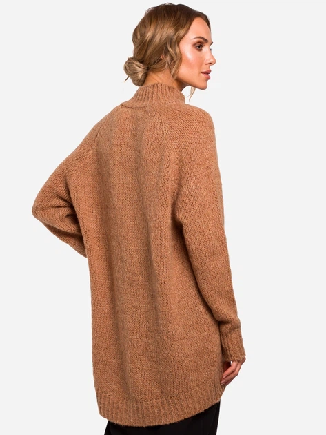 Sweter z golfem damski długi Made Of Emotion M468 S/M Camel (5903068452055) - obraz 2