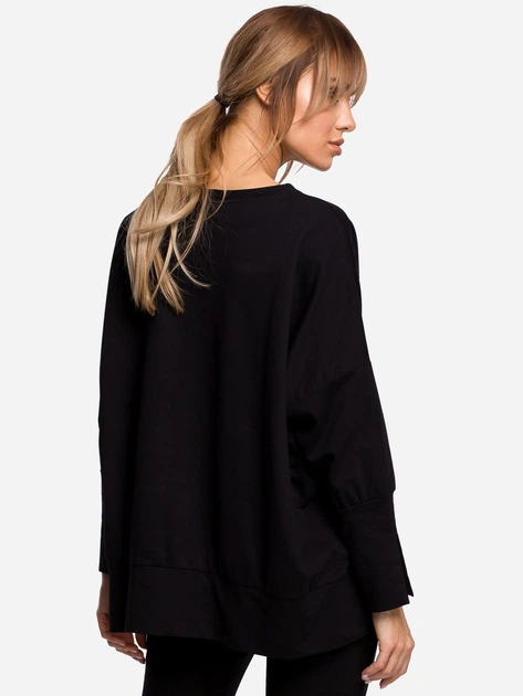 Bluza damska bez kaptura oversize Made Of Emotion M491 S/M Czarna (5903068474910) - obraz 2