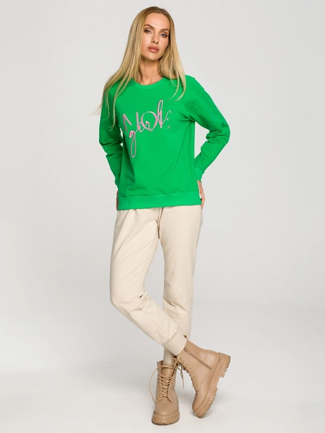 Bluza damska bez kaptura Made Of Emotion M693 M Zielona (5903887672931) - obraz 3