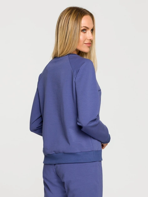 Bluza damska bez kaptura Made Of Emotion M693 S Indigo (5903887672849) - obraz 2