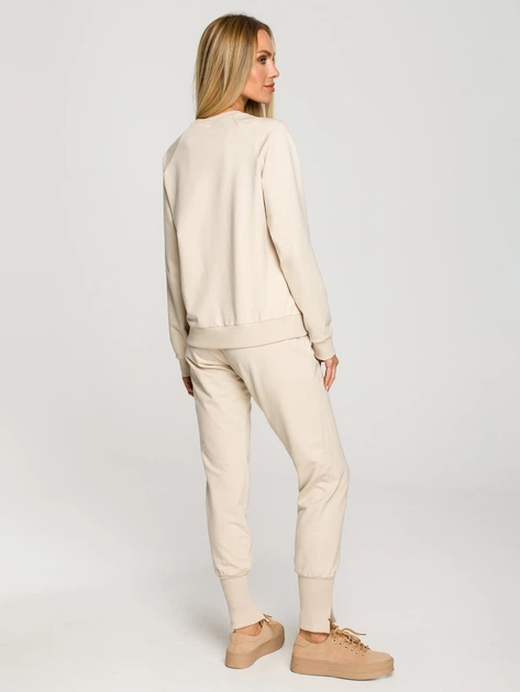 Bluza damska bez kaptura Made Of Emotion M693 2XL Jasnobeżowa (5903887672917) - obraz 6
