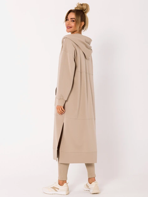 Kardigan damski długi Made Of Emotion M729 2XL/3XL Beżowy (5903887695961) - obraz 2