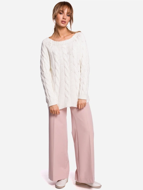 Sweter damski luźny Made Of Emotion M511 S/M Ecru (5903068466595) - obraz 3