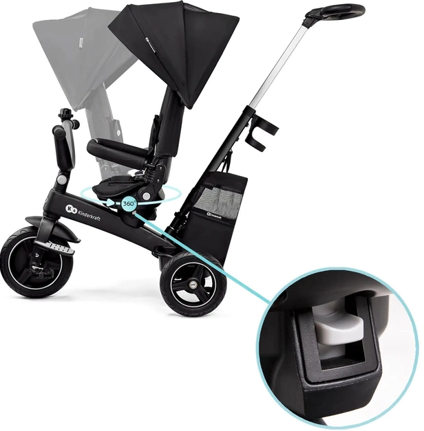 Трехколесный велосипед Kinderkraft Easytwist Black (KREASY00BLK0000) - Фото 7 Трехколесный велосипед Kinderkraft Easytwist Black (KREASY00BLK0000) - изображение 7