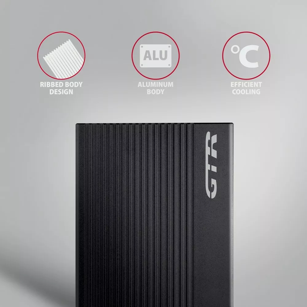 Obudowa zewnętrzna Axagon na dysk SSD/HDD 2,5" USB 3.2 Gen 2 — SATA 6G Czarny (EE25-GTR) - obraz 3