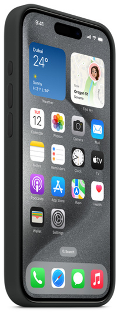 Панель Apple MagSafe Silicone Case для Apple iPhone 15 Pro Black (MT1A3) - зображення 6