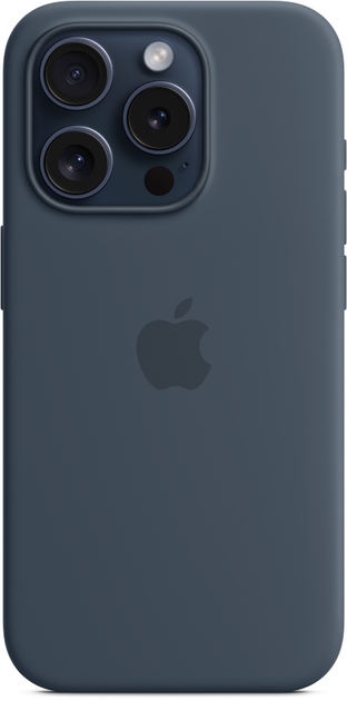 Панель Apple MagSafe Silicone Case для Apple iPhone 15 Pro Storm Blue (MT1D3) - зображення 2