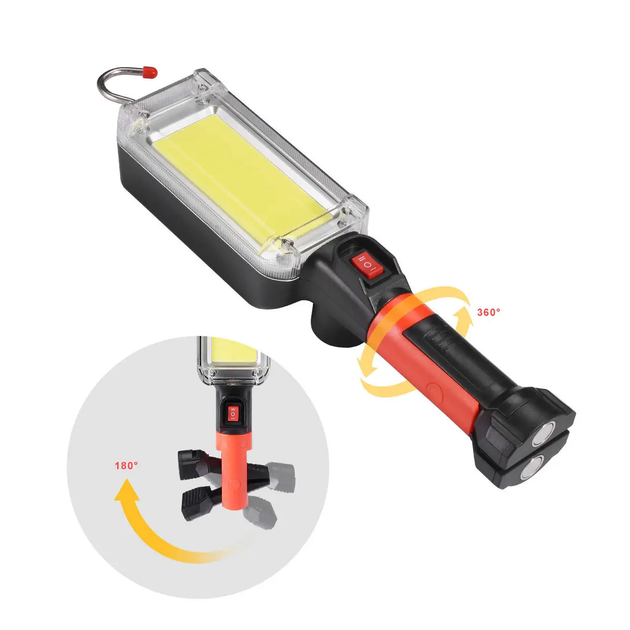 Переносний акумуляторний ліхтар USB, ZJ-8859 COB з магнітом та