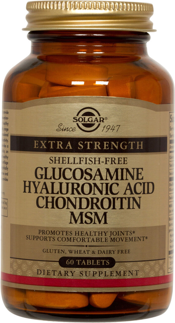 Suplement diety Solgar Glucosamine Hyaluronic Acid Chondroitin MSM 60 tabletek (0033984013162) - obraz 1