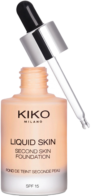 Podkład Kiko Milano Liquid Second Skin Foundation Warm Beige 10 30 ml (8025272629638) - obraz 1