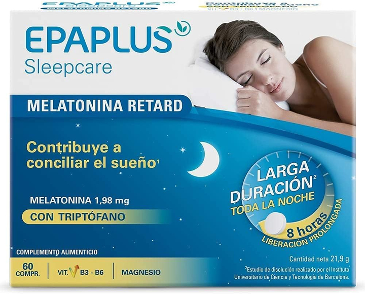Дієтична добавка Epaplus Sleep Melatonina Retard Balance 60 капсул (8430442009446) - зображення 1