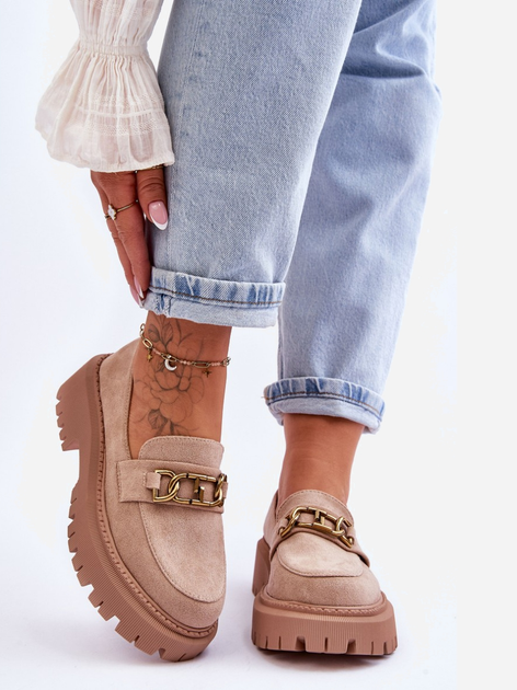 Loafersy Inna Marka Larey 38 Beżowe (5905677114430) - obraz 1
