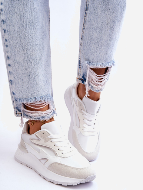 Sneakersy damskie na wysokiej platformie Henley 40 Białe (3089024536471) - obraz 4