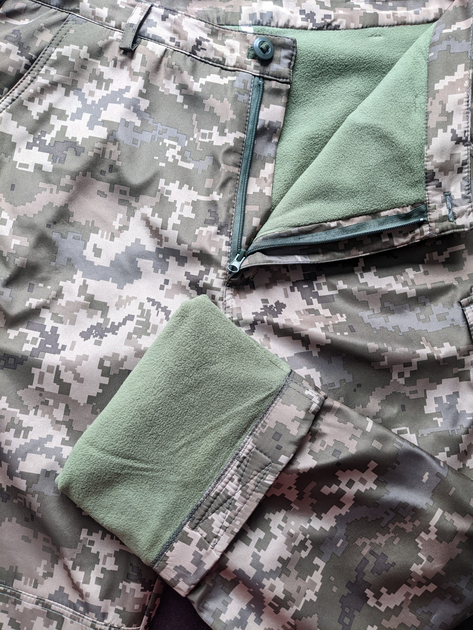 Штани утеплені на флісі тактичні, військові ЗСУ зимові піксель Розмір 3XL (56) - зображення 2