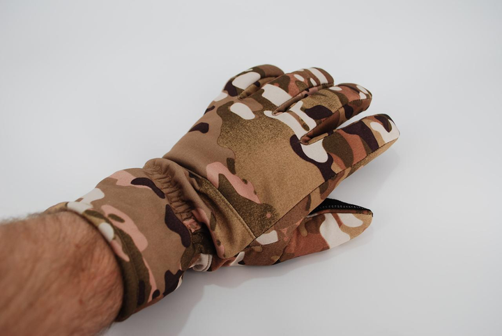 Тактичні теплі рукавички softshell 9100_XXL_Multicam - зображення 1