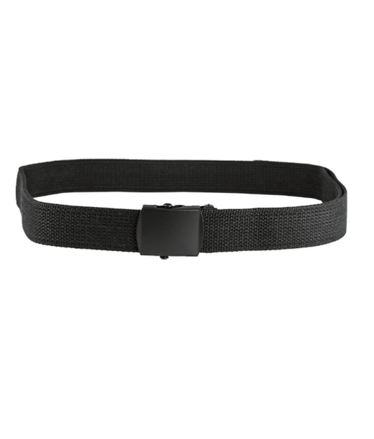 Ремінь тактичний Mil-Tec One Size Чорний US HOSENGÜRTEL COTTON BLACK BUCKLE SCHWARZ (13110202-130) - зображення 1