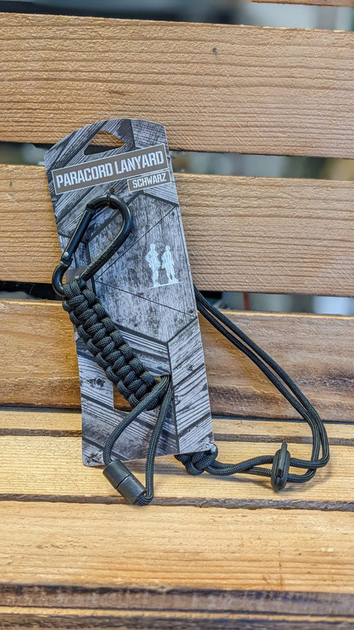 Ремінець із паракорду з карабіном Mil-Tec Чорний PARACORD LANYARD SCHWARZ (15931502) - зображення 2