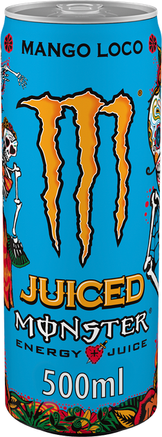 Упаковка безалкогольного енергетичного сильногазованого напою Monster Energy Mango Loco Juiced 500 мл х 12 банок (5060947547148) - зображення 2