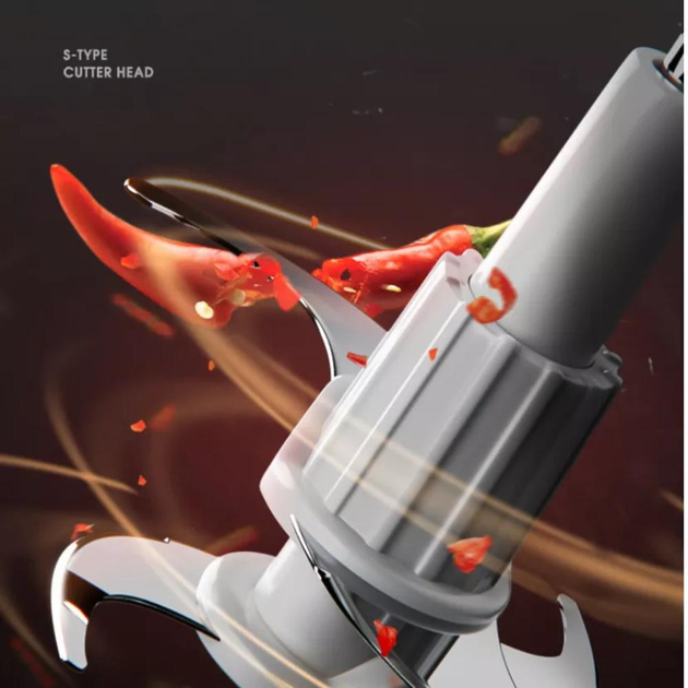 Електричний подрібнювач блискавка металевий UKC Food Kit Grinder стаціонарний з чашею 1.8л та подвійними лезами 300Вт - зображення 7