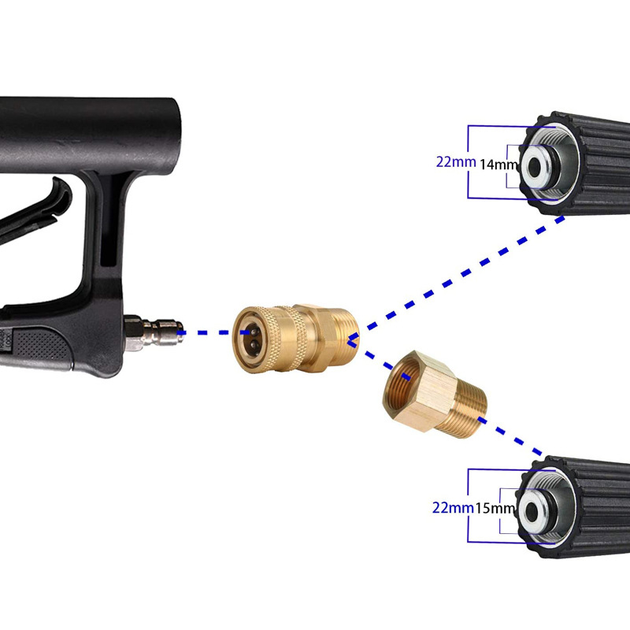 Насадка телескопічна на миття високого тиску CleanKit Telescopic Wash Spray з кутовим подовжувачем та п'ятьма форсунками-розпилювачами 0°, 15°, 25°, 40° та 60° - зображення 13