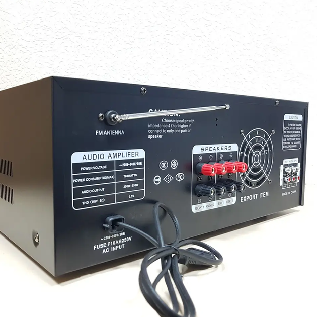 Усилитель звука Xplod 745AMP-BT с Bluetooth, 4х канальный, Karaoke на 5 микрофонов, USB, SD кардридер и FM-тюннер - Фото 4 Усилитель звука Xplod 745AMP-BT с Bluetooth, 4х канальный, Karaoke на 5 микрофонов, USB, SD кардридер и FM-тюннер - изображение 4
