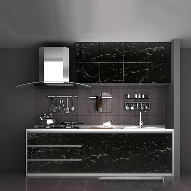 Самоклеящаяся пленка Sticker Wall 0.6*2м для кухонных поверхностей, виниловая, водонепроницаемая Тёмный мрамор - изображение 5