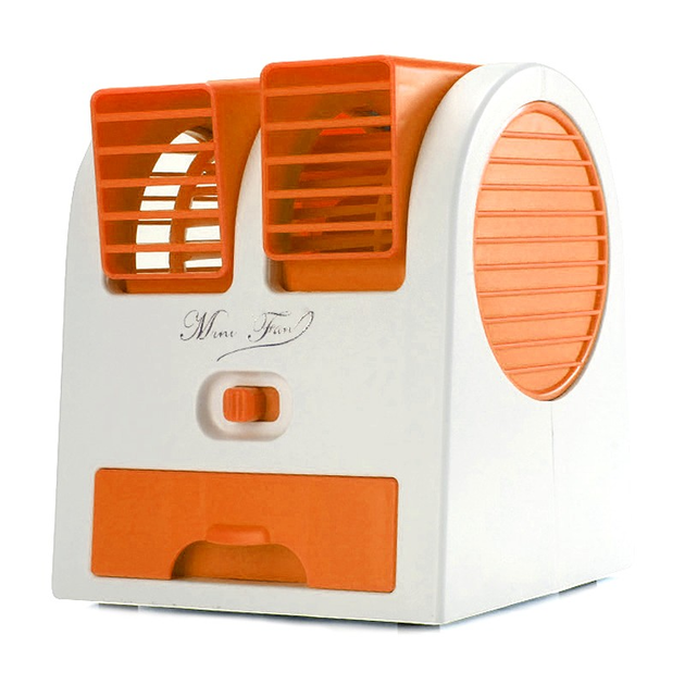 Охладитель воздуха настольный Mini-fan Air Mini Cooler портативный мини кондиционер с функцией увлажнения, питание от батареек и USB, Оранжевый - изображение 7