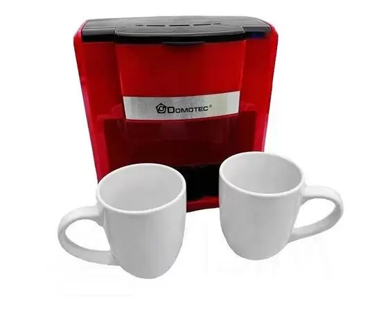 Электрическая кофеварка DOMOTEC 0705MS-500W Капельная с двумя чашками по 150мл Красная - Фото 7 Электрическая кофеварка DOMOTEC 0705MS-500W Капельная с двумя чашками по 150мл Красная - изображение 7