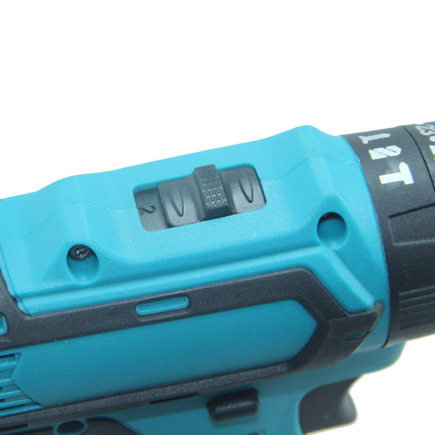 Шуруповерт з набором біт і свердел у пластиковому кейсі UKC Screwdriver Set 24В акумуляторний дриль із насадками Blue - зображення 9