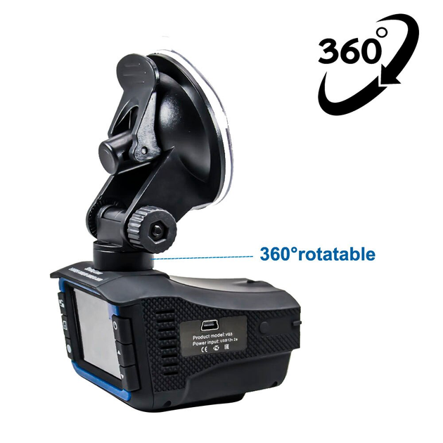 Видеорегистратор автомобильный 2в1 с антирадаром DVR VG-3 HD 720p с экраном 2" и ночной съёмкой, G-сенсор - Фото 2 Видеорегистратор автомобильный 2в1 с антирадаром DVR VG-3 HD 720p с экраном 2" и ночной съёмкой, G-сенсор - изображение 2