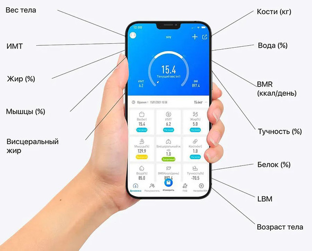 Весы напольные стеклянные до 180кг Opera OS2017B-A Bluetooth электронные с цифровым экраном и приложением для ведения статистики на телефоне Черный - изображение 8