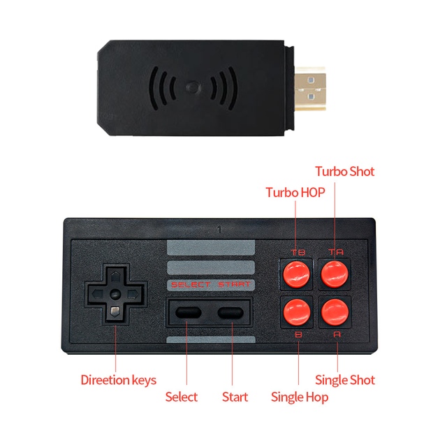 Игровая приставка на 600 игр с двумя беспроводными джойстиками Nes GAME 600D-HDMI 4K для телевизора 8Bit - Фото 6 Игровая приставка на 600 игр с двумя беспроводными джойстиками Nes GAME 600D-HDMI 4K для телевизора 8Bit - изображение 6