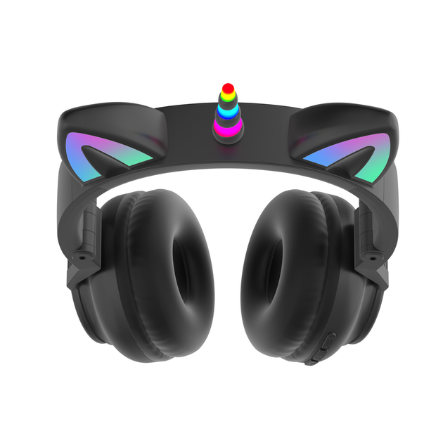 Наушники кошачьи ушки - единорог CATEAR 27STN Bluetooth с RGB подсветкой и MP3 плеером, microSD, FM-Радио Black - Фото 2 Наушники кошачьи ушки - единорог CATEAR 27STN Bluetooth с RGB подсветкой и MP3 плеером, microSD, FM-Радио Black - изображение 2