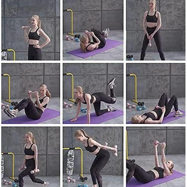 Гантели с изменяемым весом и функцией массажа Swan Fit Massage Dumbbells разборные женские для фитнеса Черный с серым - изображение 7