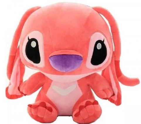 М'яка іграшка Стич ангел 35см Berni Stich Angel Мультяшна плюшева подушка антистрес для дітей та дорослих Рожевий - зображення 10