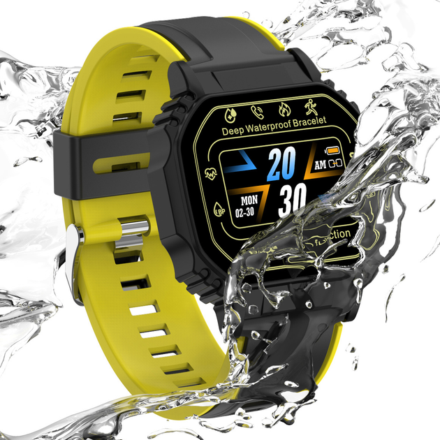 Смарт часы Smart watch B3-2 умный браслет с функциями пульсометра, звонки, сообщения, шагомер, влагозащищенный Желтый - изображение 8