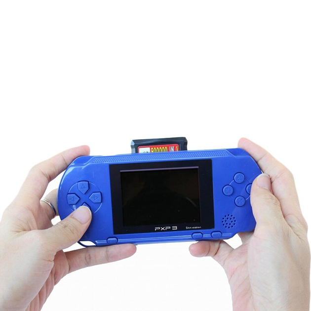 Портативная игровая ретро приставка с LCD экраном 2.7" UTM PXP3 16bit с подключением к ТВ + картридж с играми Синяя - изображение 5